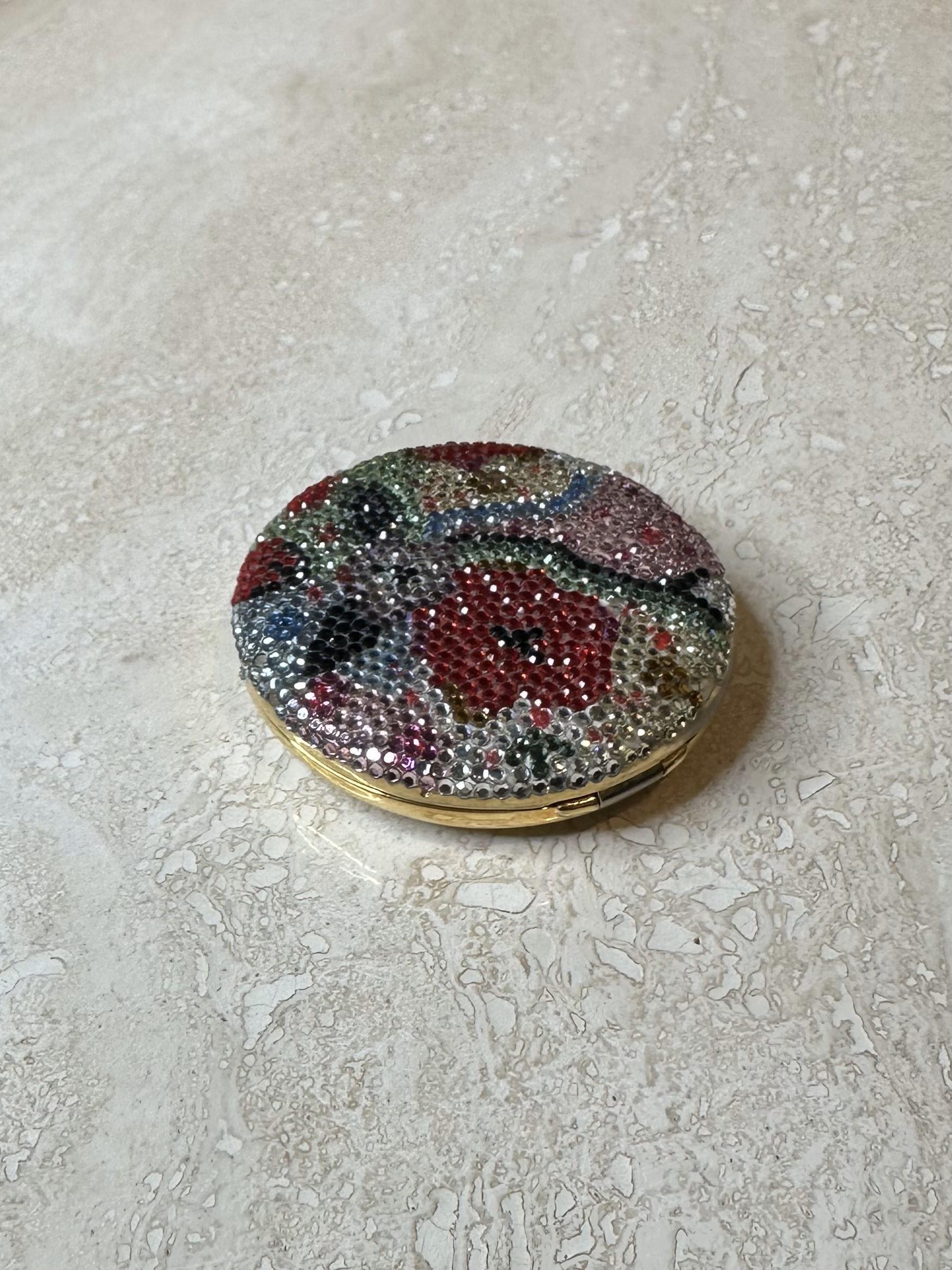 Specchio compatto vintage con brillantini di Judith Leiber in vendita 1