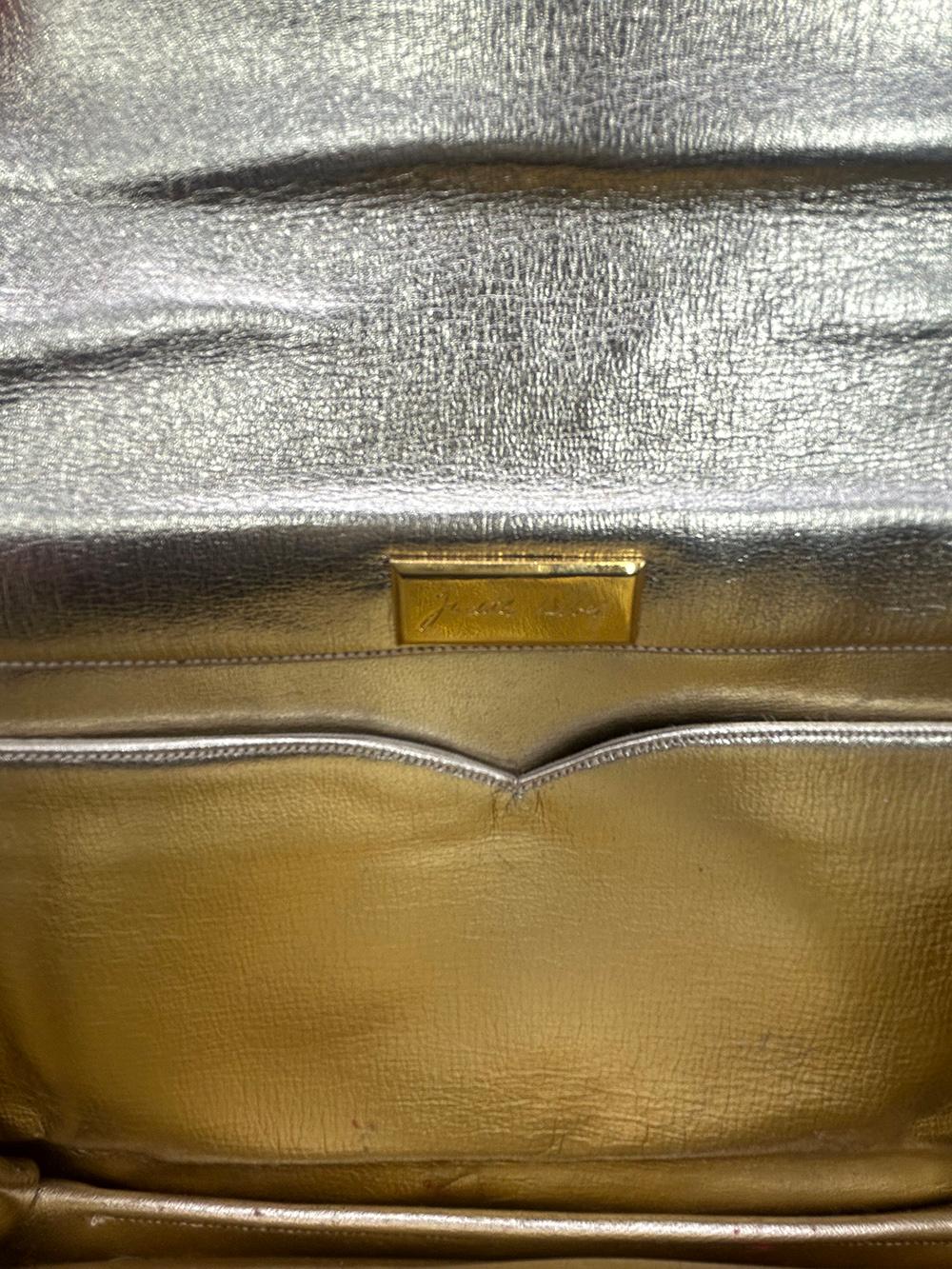Vintage Judith Leiber Black Box Calf Leather Clutch For Sale 9