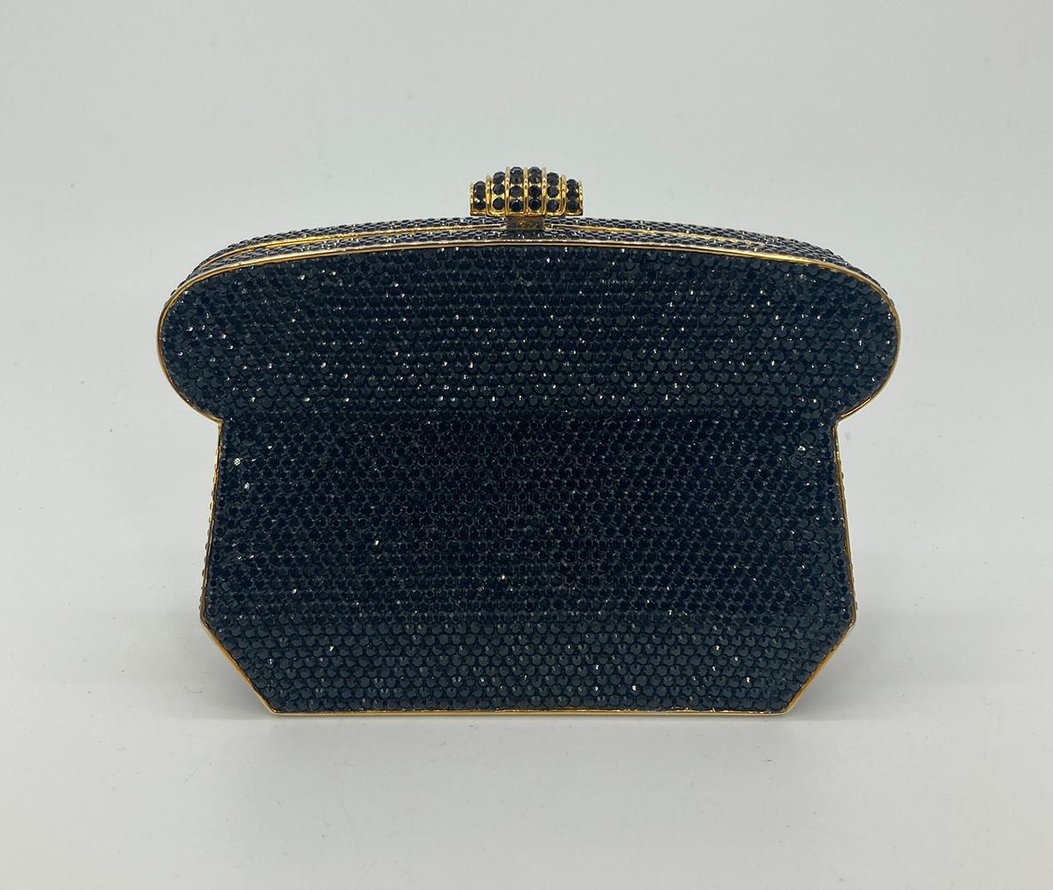 Judith Leiber Black Crystal Bread Loaf Minaudiere In Excellent Condition In Philadelphia, PA