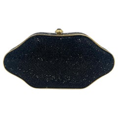 Judith Leiber Minaudiere grande de cristal negro