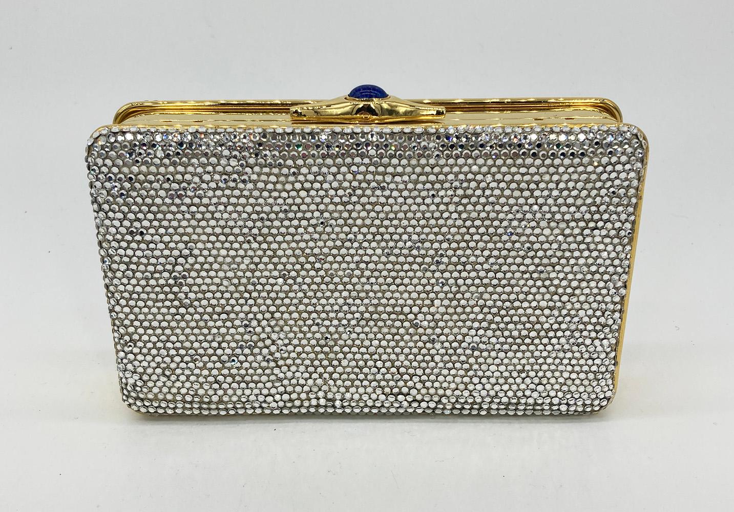 Judith Leiber Clear Crystal Small Rectangle Minaudiere In Good Condition In Philadelphia, PA