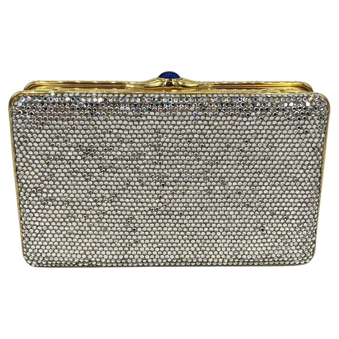 Judith Leiber Purple Embossed Suede Clutch For Sale at 1stDibs