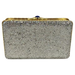 Vintage Judith Leiber Clear Crystal Small Rectangle Minaudiere