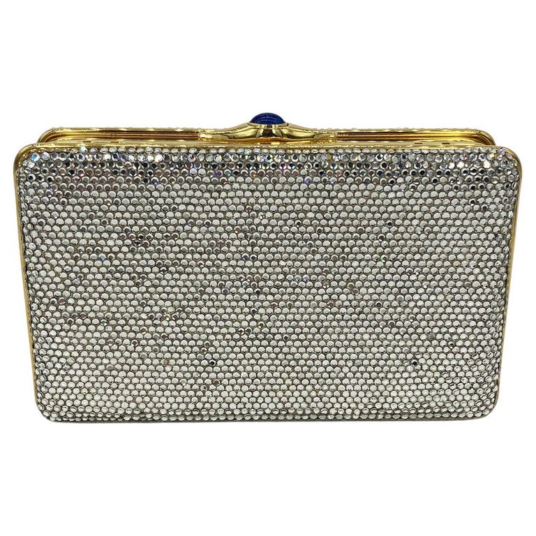 Judith Leiber Clear Crystal Small Rectangle Minaudiere For Sale at 1stDibs