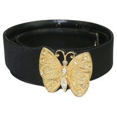 Judith Leiber Vintage Schmetterlingsgürtel, Kristall Strass Gold