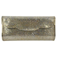 Judith Leiber Crystal Scallop Top Flap Minaudiere