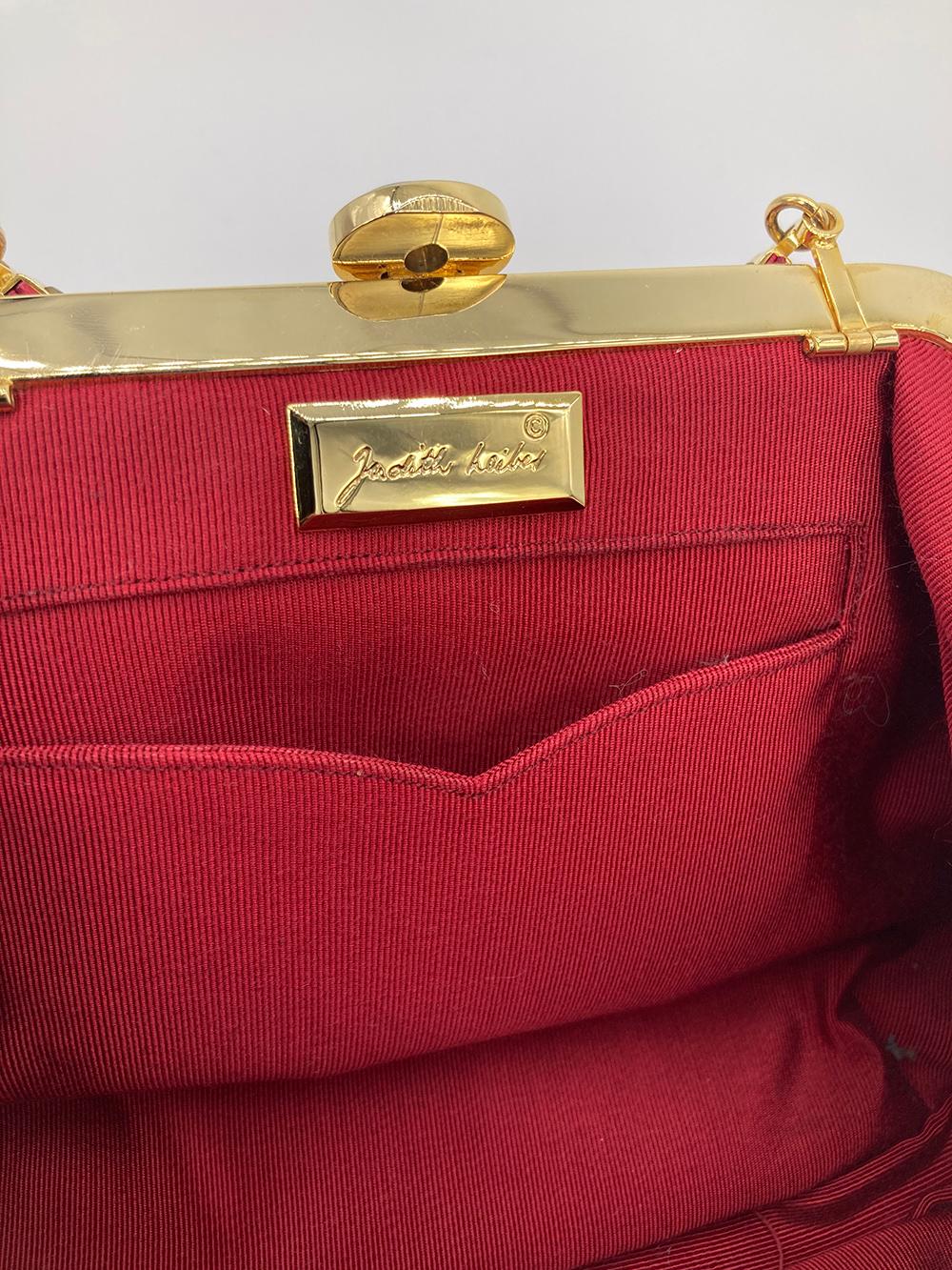 Vintage Judith Leiber Dark Pink Lizard Clutch c1980s. For Sale 4