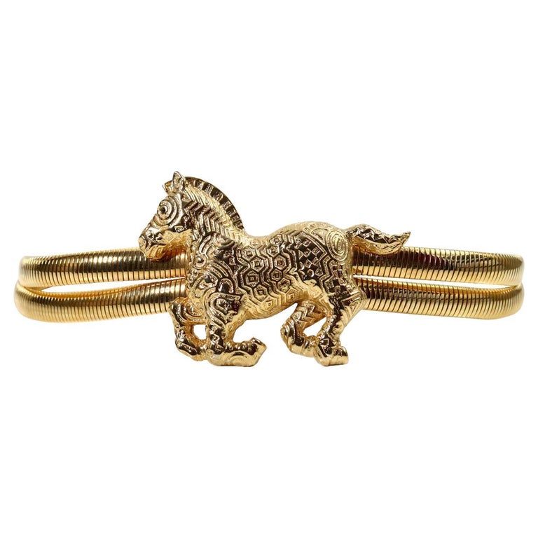 Vintage Judith Leiber Gold Horse Belt Circa 1980s at 1stDibs  display picture 2