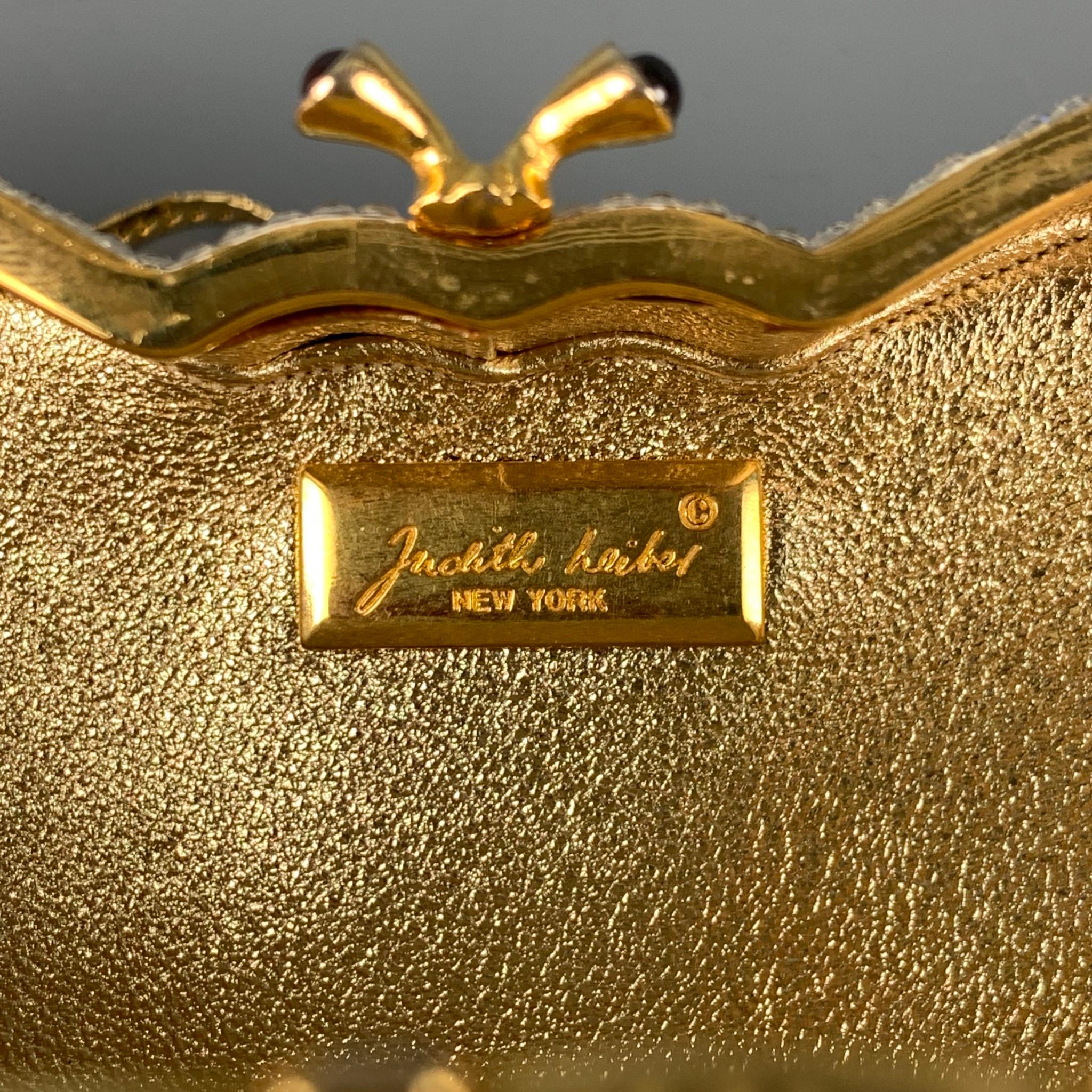 Vintage JUDITH LEIBER Gold Multi-Color Butterfly Rhinestones Handbag In Good Condition In San Francisco, CA