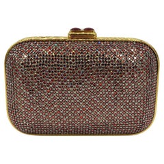 Judith Leiber Minaudiere aus rotem und grauem Swarovski-Kristall