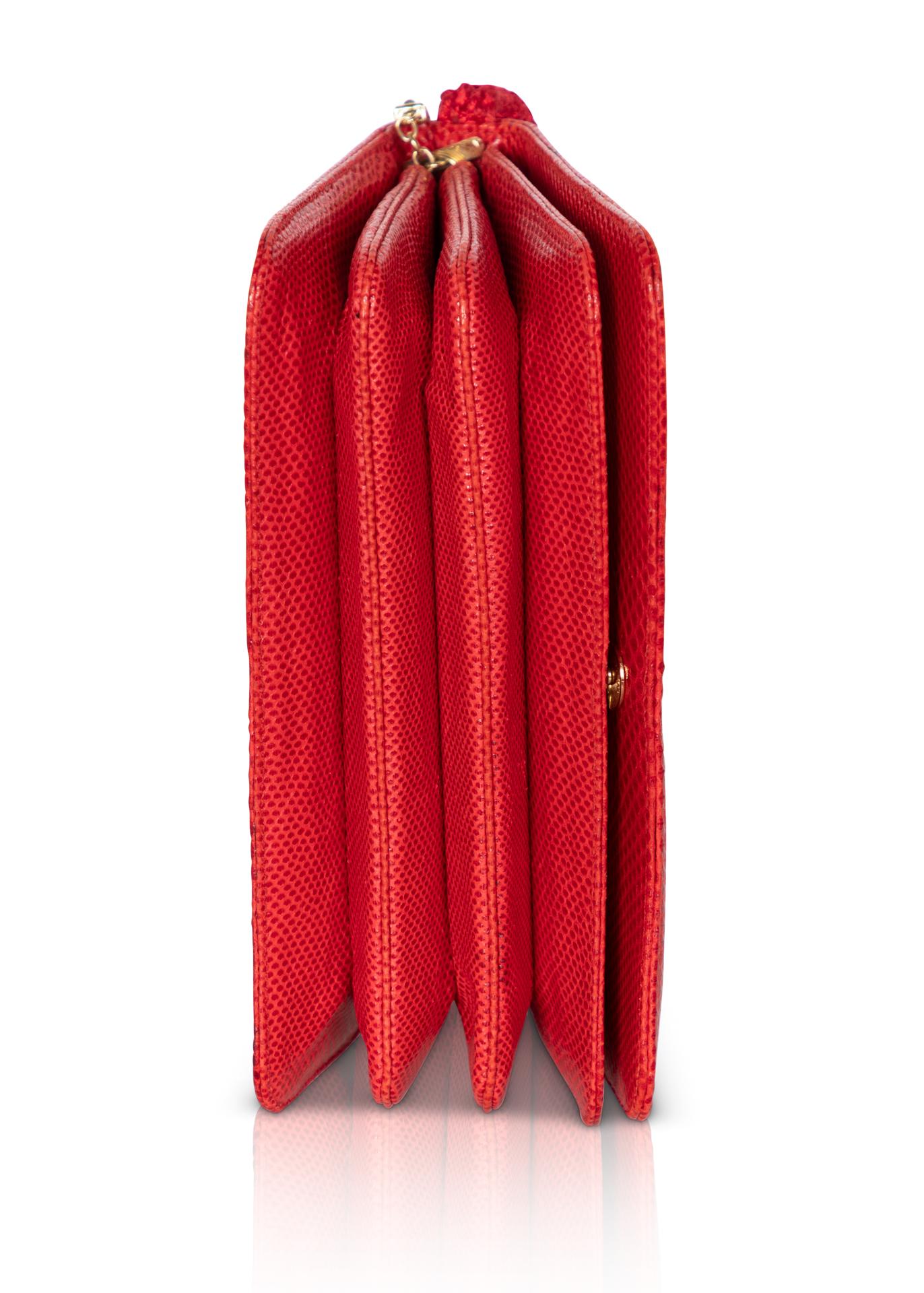Vintage Judith Leiber Red Karung Tassel Bag 1