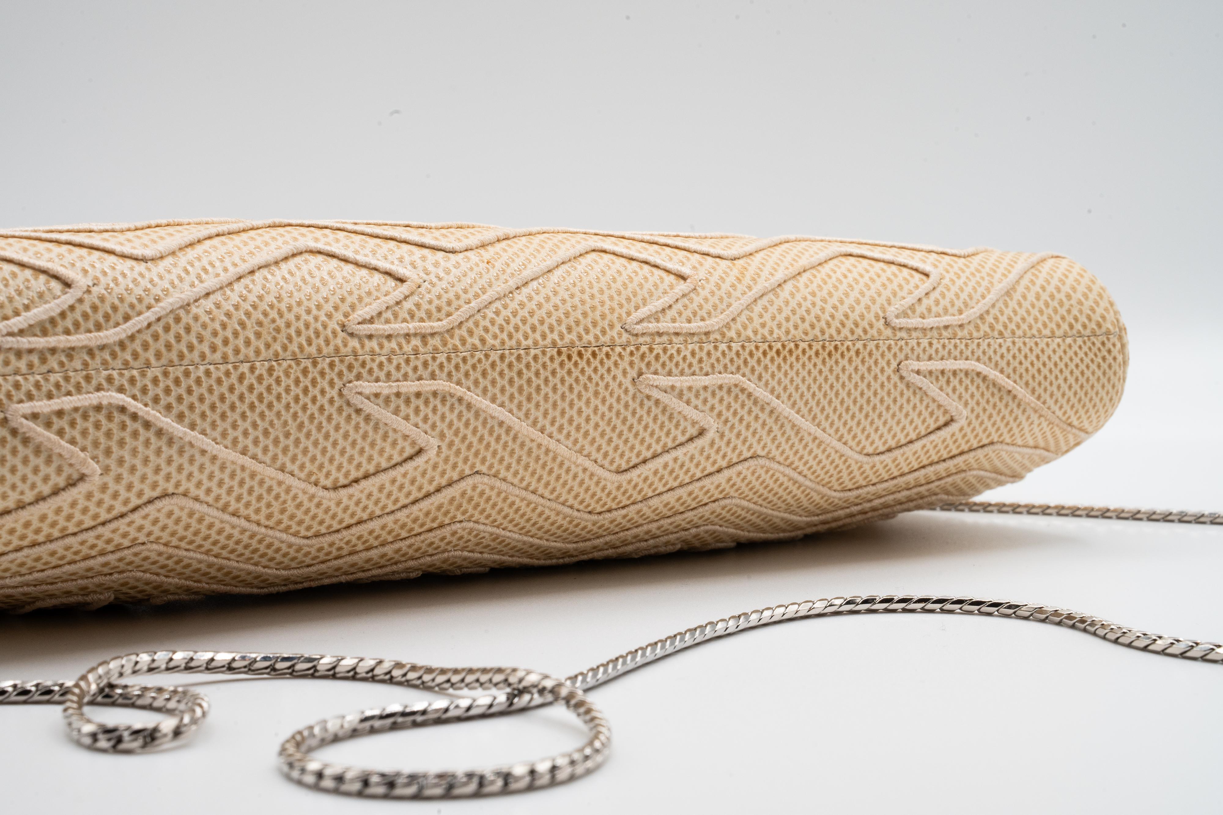 Vintage Judith Leiber Reptile Leather Jade Buddha Clasp Bag, 1980s For Sale 5