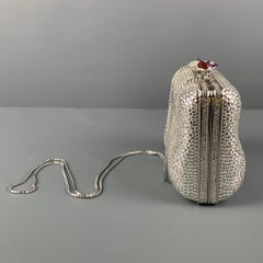 Vintage JUDITH LEIBER Silver Rhinestones Clutch Handbag