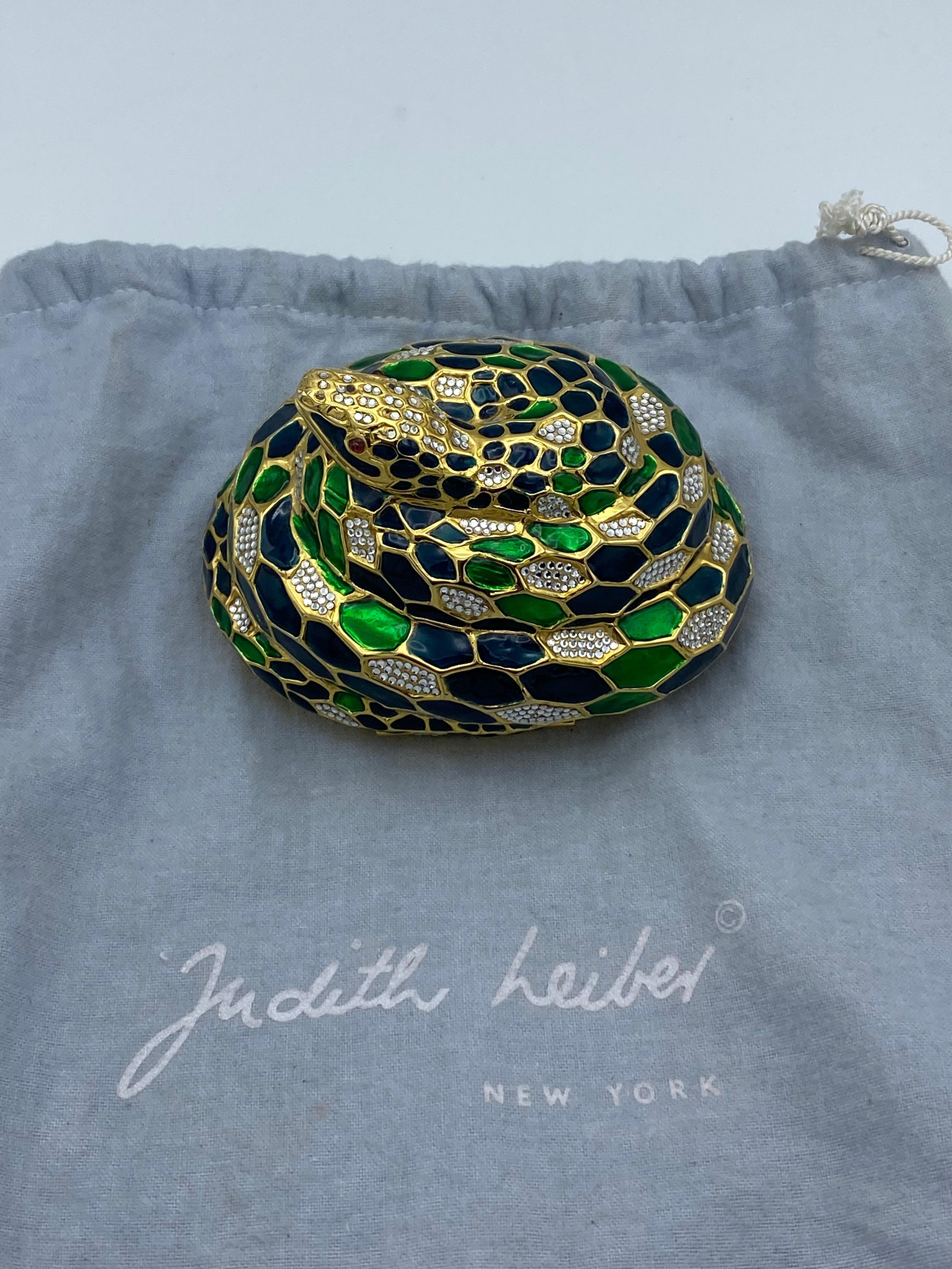Vintage Judith Leiber Snake Clutch Crossbody Handbag 3
