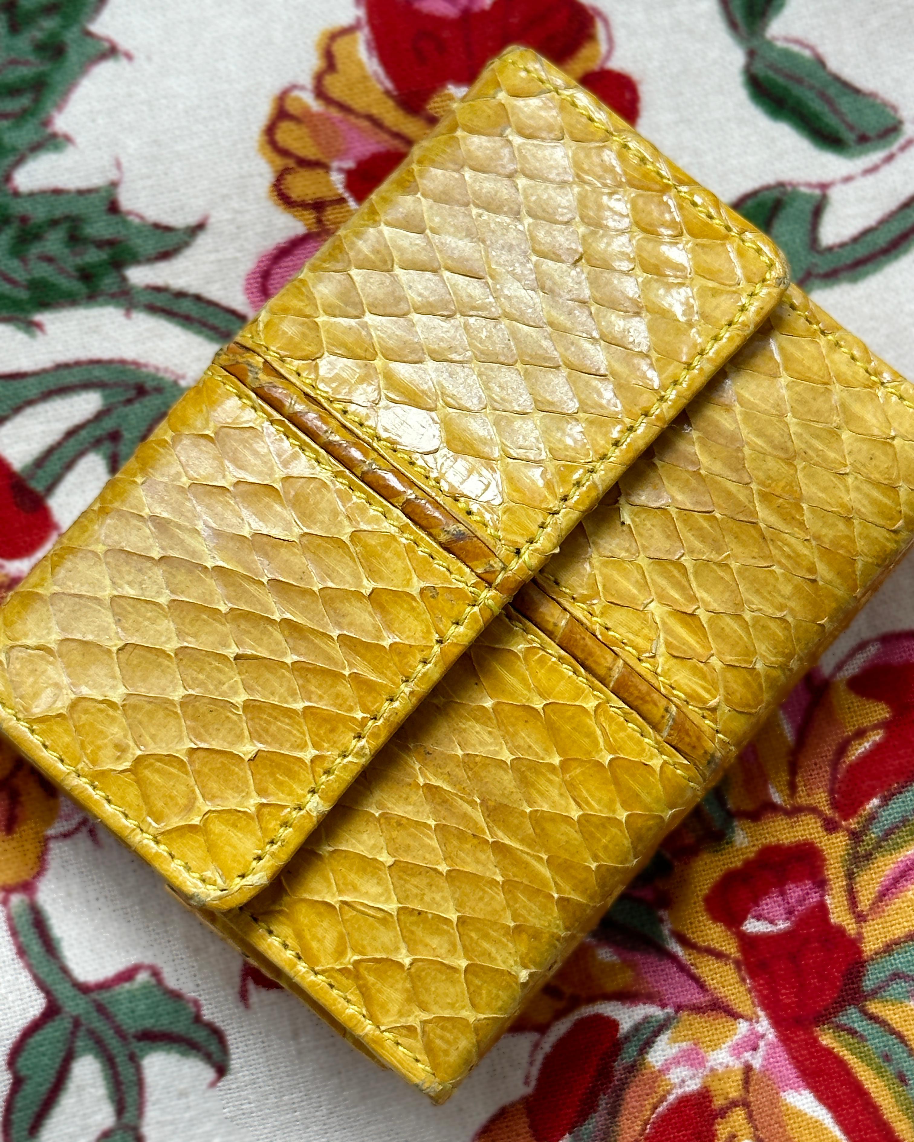 Women's or Men's Vintage Judith Leiber Snakeskin Wallet For Sale