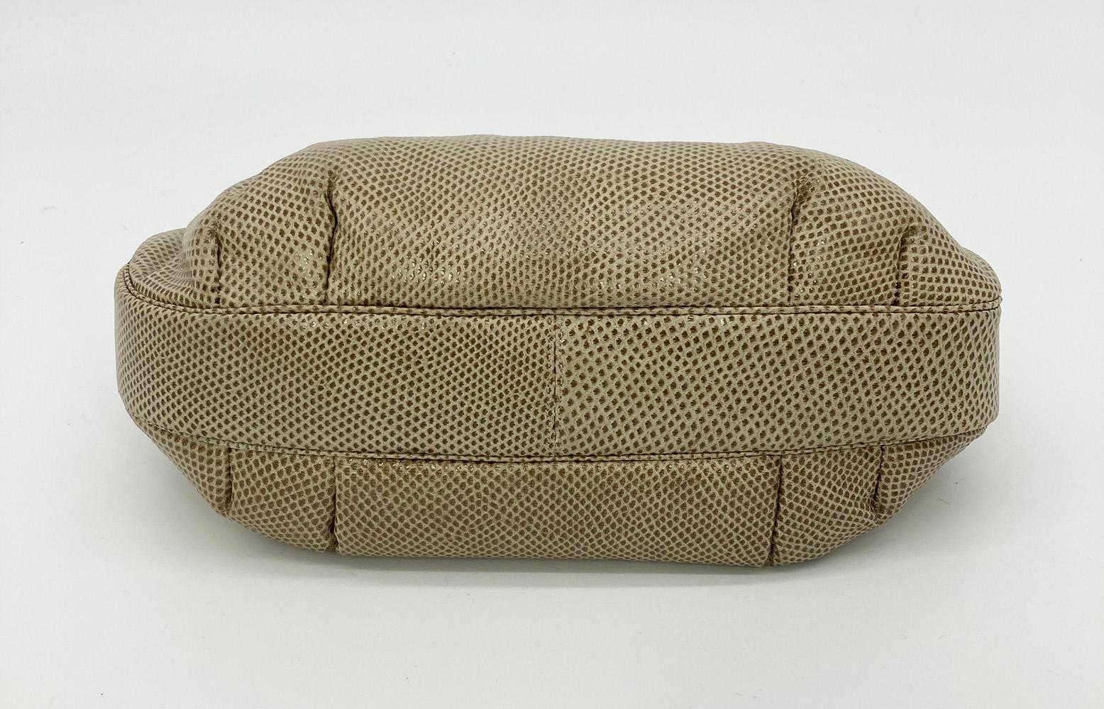 Judith Leiber - Pochette vintage en lézard brun clair Excellent état - En vente à Philadelphia, PA