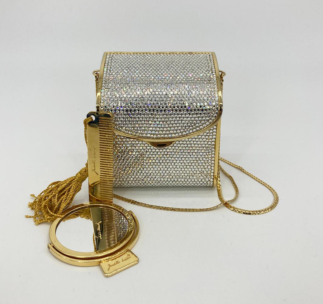 Vintage Judith Leiber Top Flap Crystal Shoulder Bag Minaudiere For Sale 1