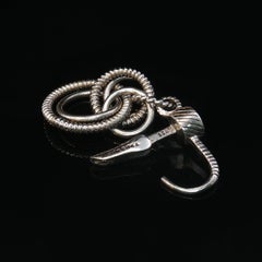 Boucles d'oreilles vintage Judith Ripka en forme de cercle avec pierres CZ, fermoir à levier, argent sterling 925, 9,6 g