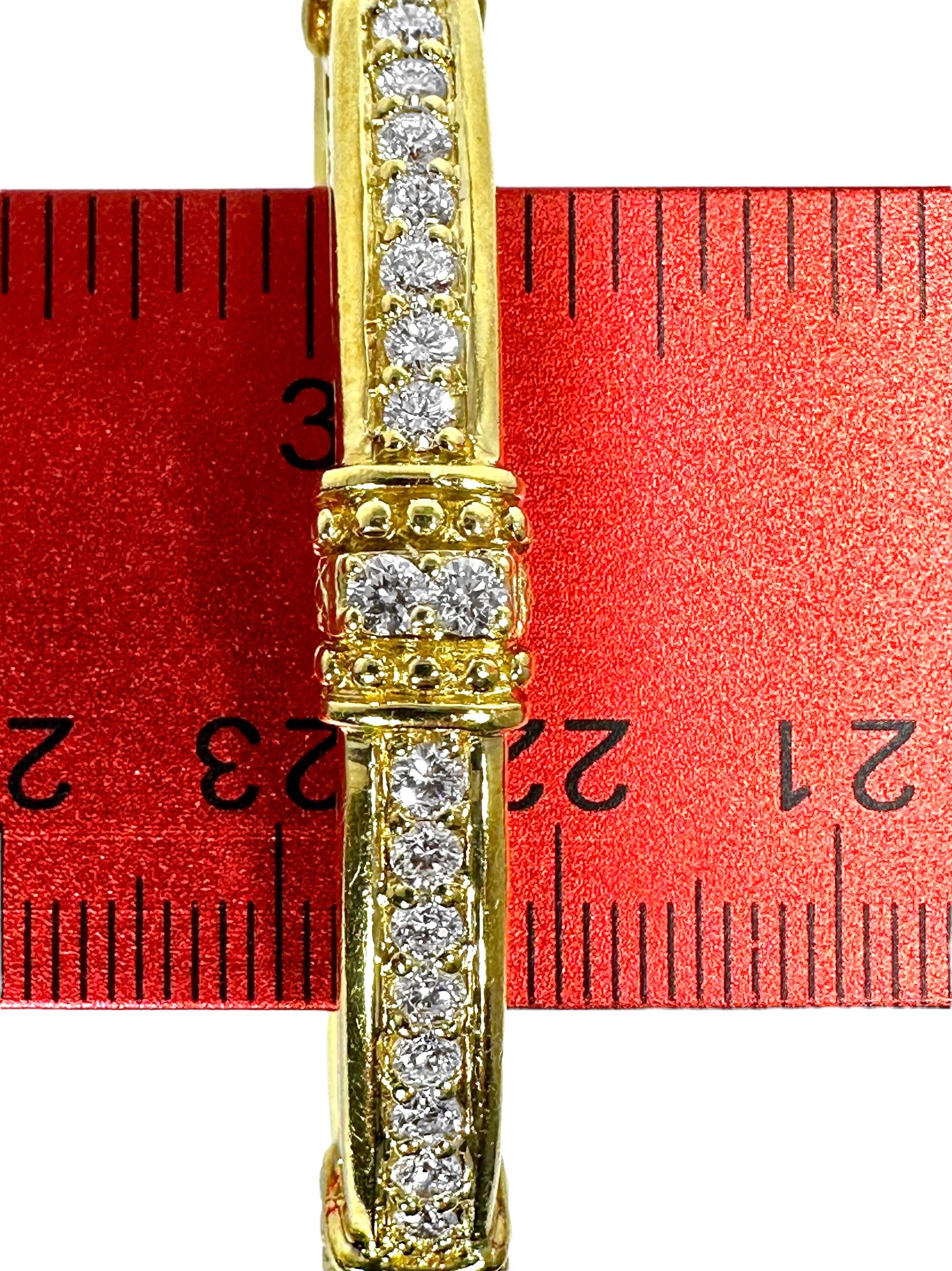 Vintage Judith Ripka Gold and Diamond Bangle Bracelet For Sale 6