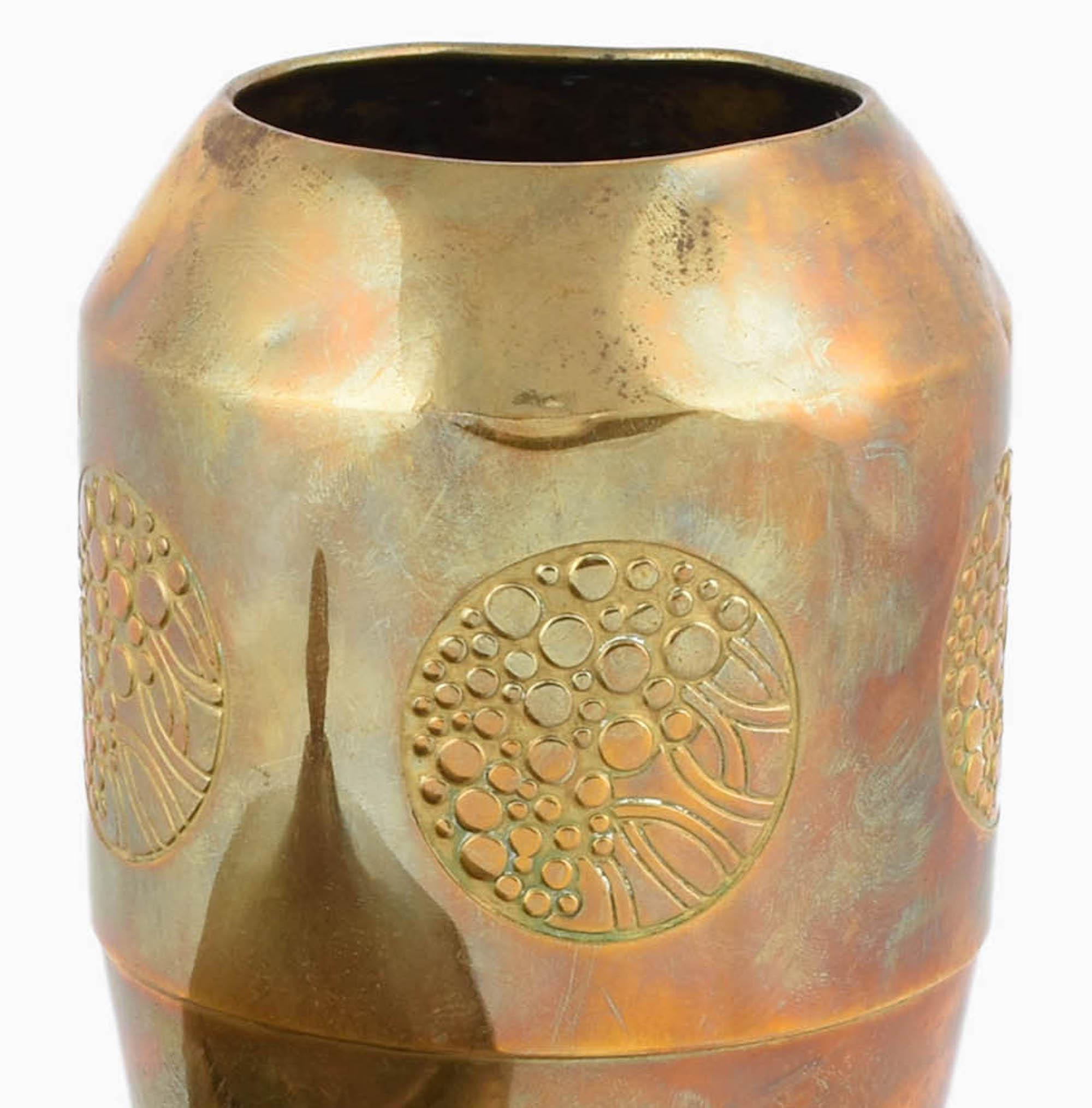 Tedesco Barattolo e vaso d'ottone Jugendstil d'epoca di WMF, Germania, 1910 in vendita