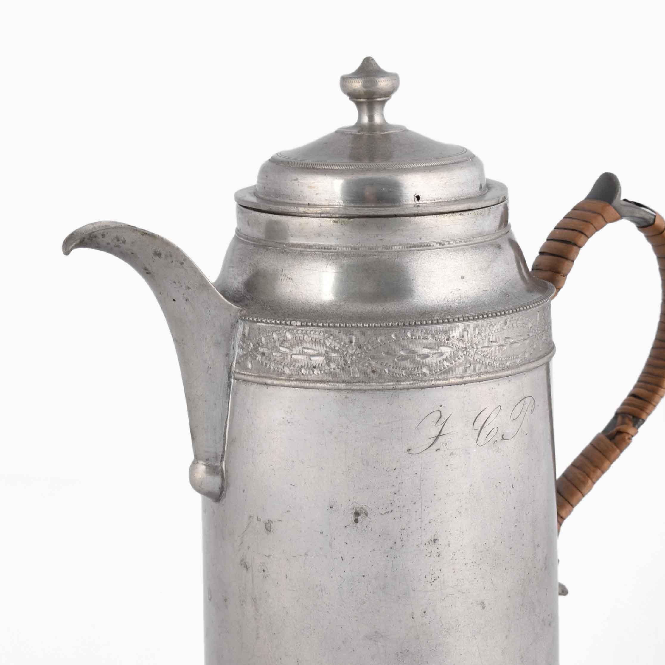 Vintage Jugenstil Coffee Pot by Jacob Heinrich Weiss, Germany Late 19th Century In Good Condition For Sale In Roma, IT