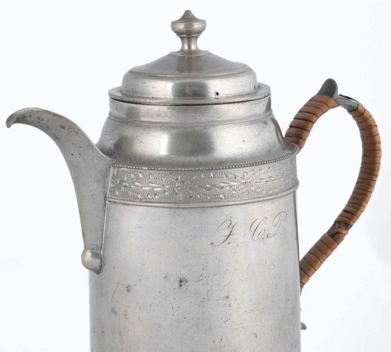 Tin Vintage Jugenstil Coffee Pot by Jacob Heinrich Weiss, Germany Late 19th Century For Sale