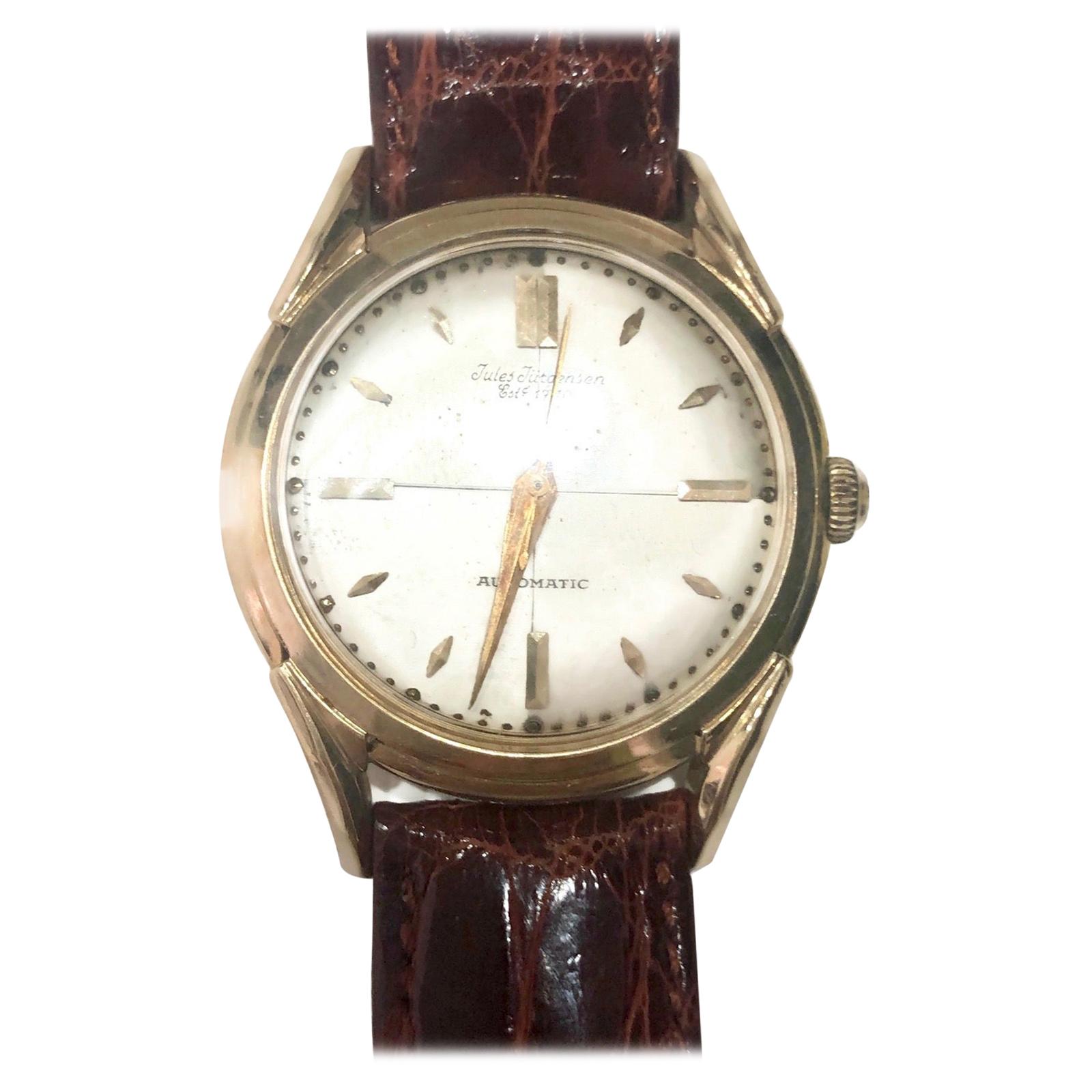 Vintage Jules Jurgenson 14 Karat Gold Automatic Wristwatch with ...