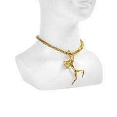 Vintage Julian Snelling Acrobatic Lady Necklace, Circa 1980s