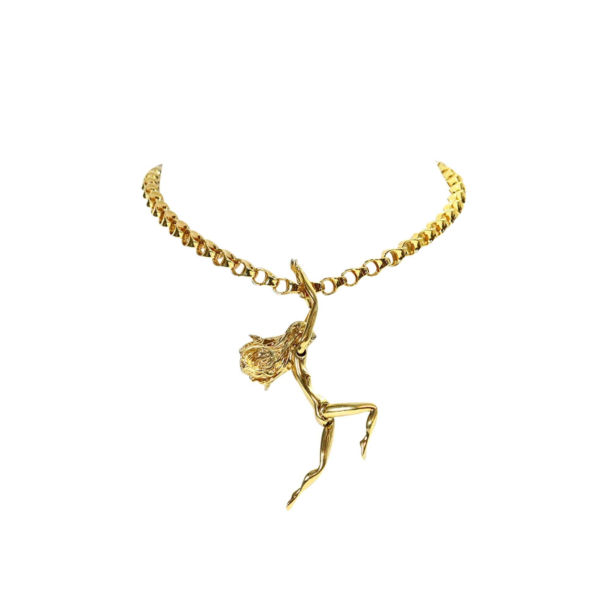 Collana vintage Julian Snelling Acrobatic Lady, anni '80 circa in vendita 1