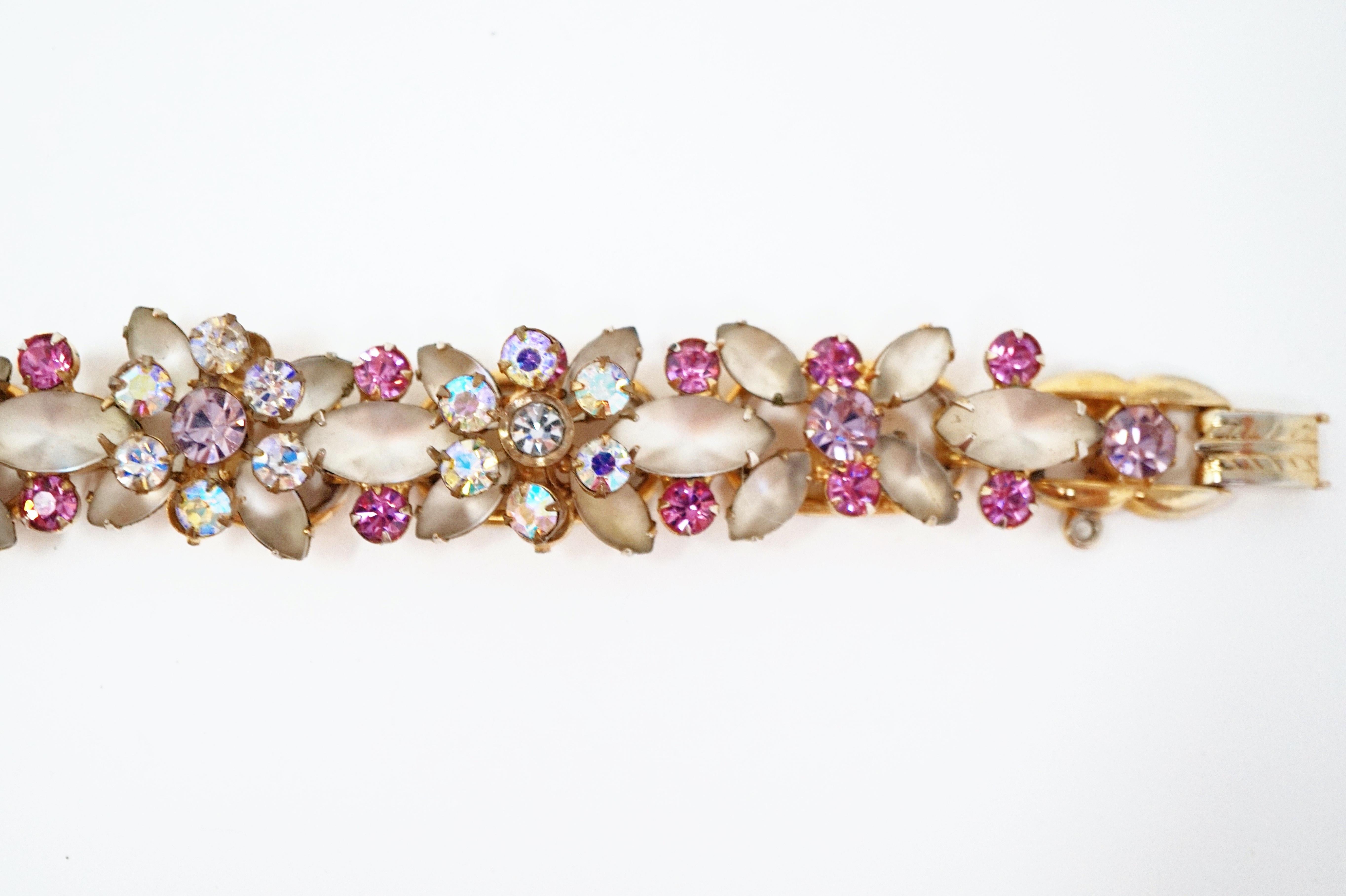 Modern Vintage Juliana Frosted Rhinestone Bracelet by DeLizza & Elster, circa 1967