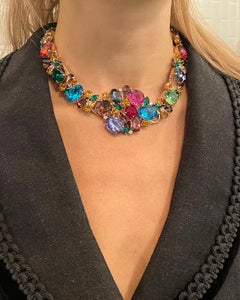 Vintage Juliana Tutti Frutti Collar Necklace, DeLizza & Elster