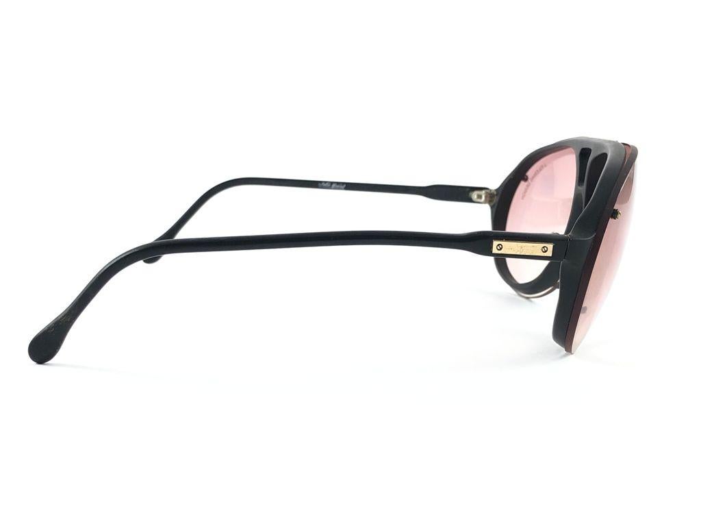 Vintage Julio Iglesias 9190  Aviator  Sunglasses Burgundy 1980 In New Condition In Baleares, Baleares