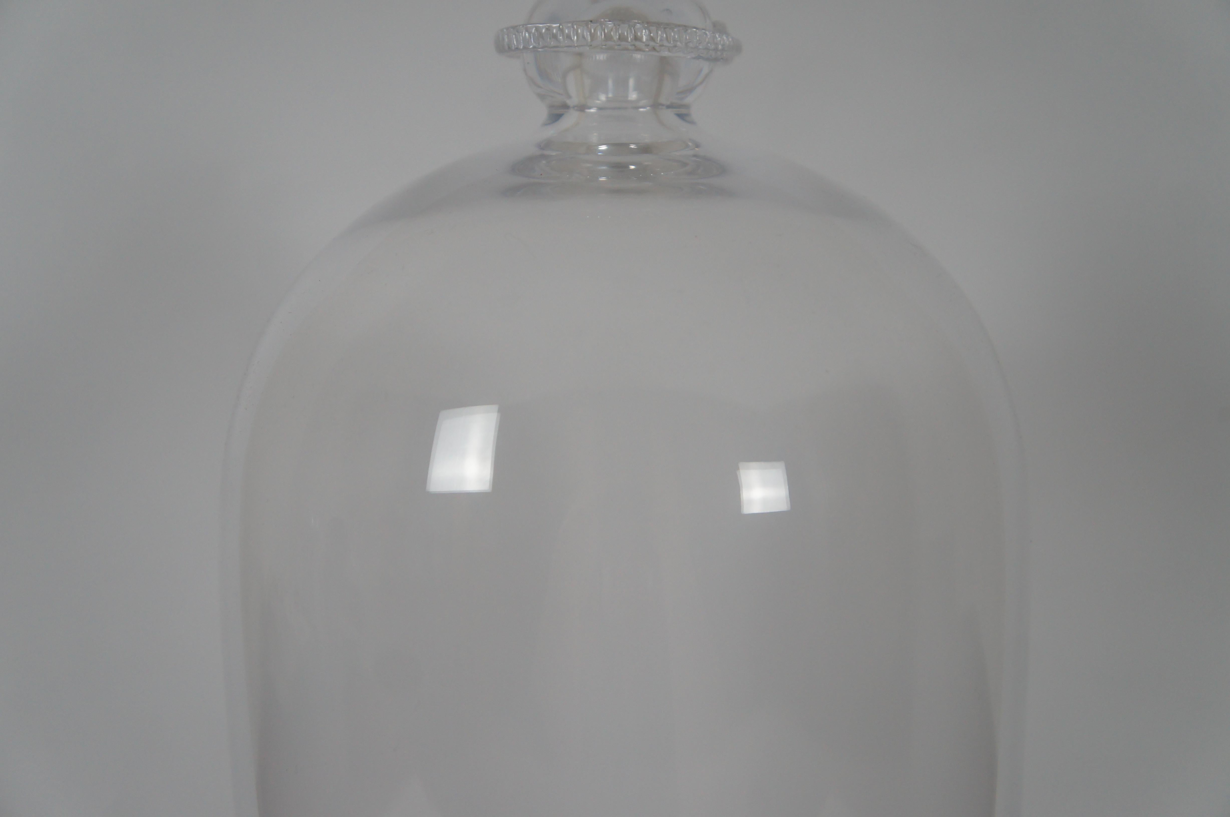 20th Century Vintage Juliska Art Glass Isabella Cloche Dome Bell Jar Display Terrarium 13”