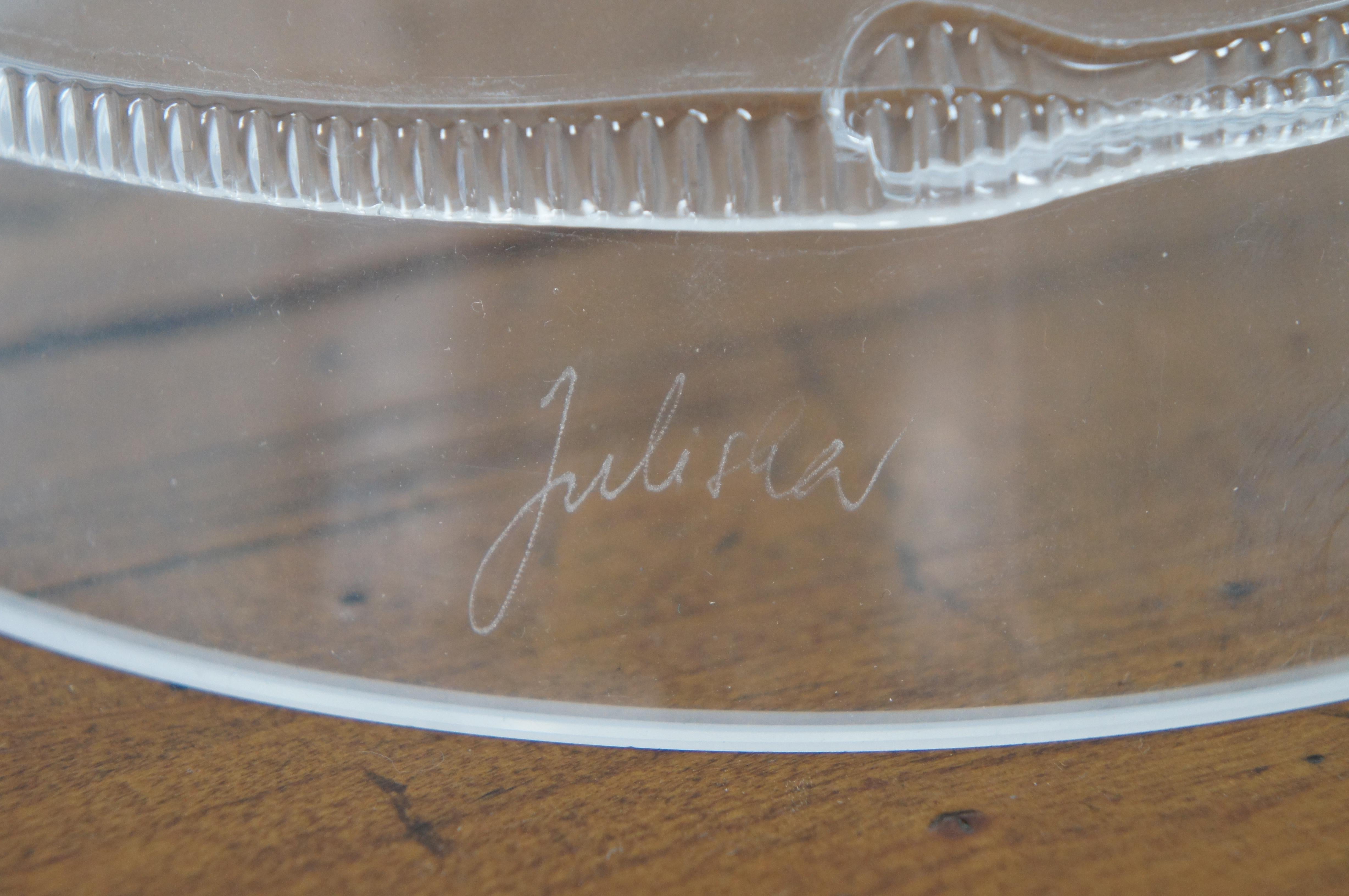 Vintage Juliska Art Glass Isabella Cloche Dome Bell Jar Display Terrarium 13” 3
