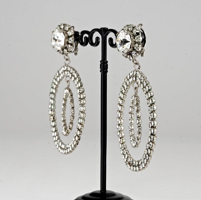 dangling rhinestone earrings