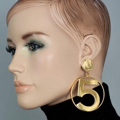 Vintage Jumbo CHANEL Iconic No 5 Hoop Earrings