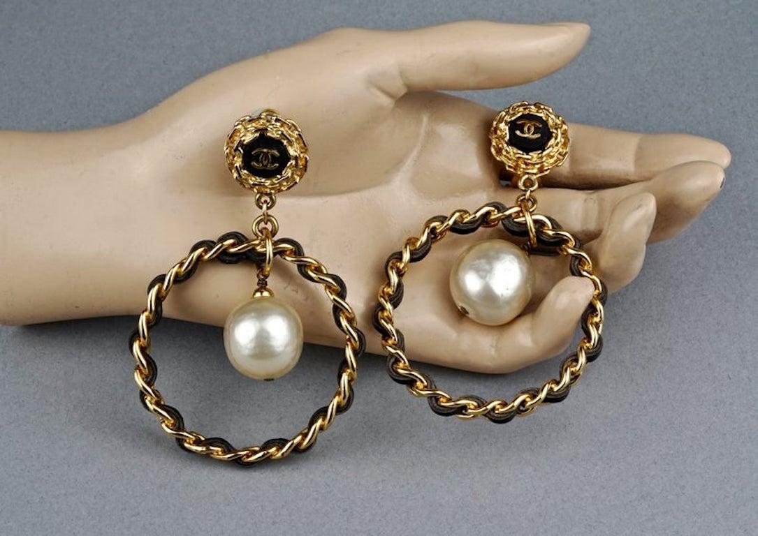 chanel pearl earrings