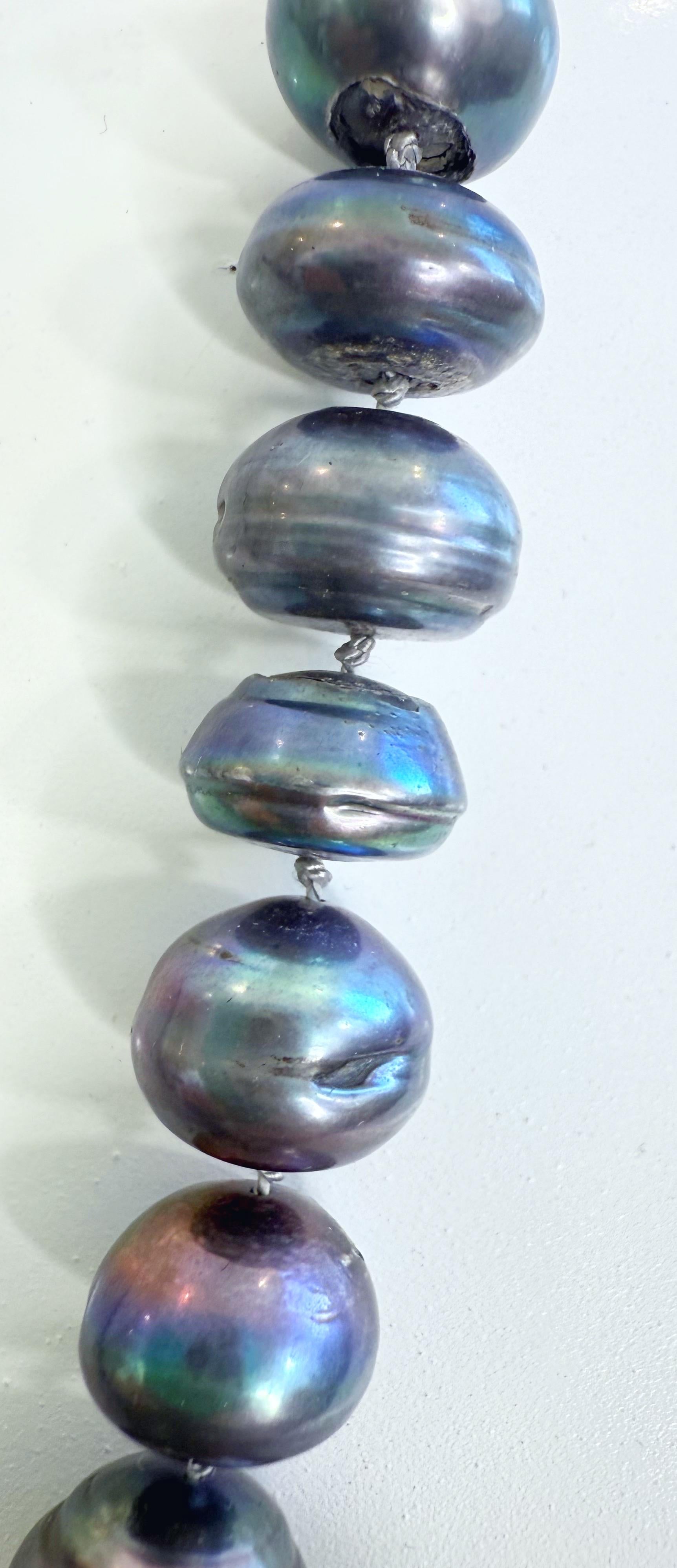 Vintage Jumbo Tahiti Barock Perlenkette 59 Perlen 11 - 15mm 150g Statement im Zustand „Hervorragend“ im Angebot in San Diego, CA