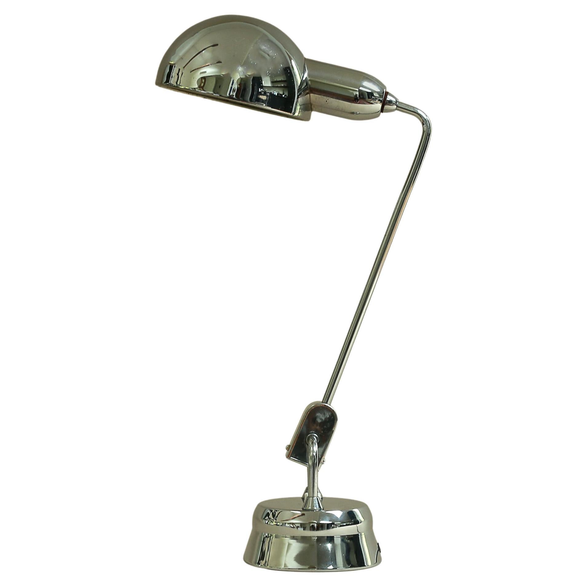 Lampe de bureau vintage en chrome Jumo 600 - Années 1940 - 1950's Mid Century Modern