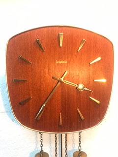 Vintage Junghans Pendulum Wall Clock in Teak from the 1960s