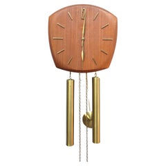 Retro Junghans Pendulum Wall Clock in Oak Veneer from the 1960s