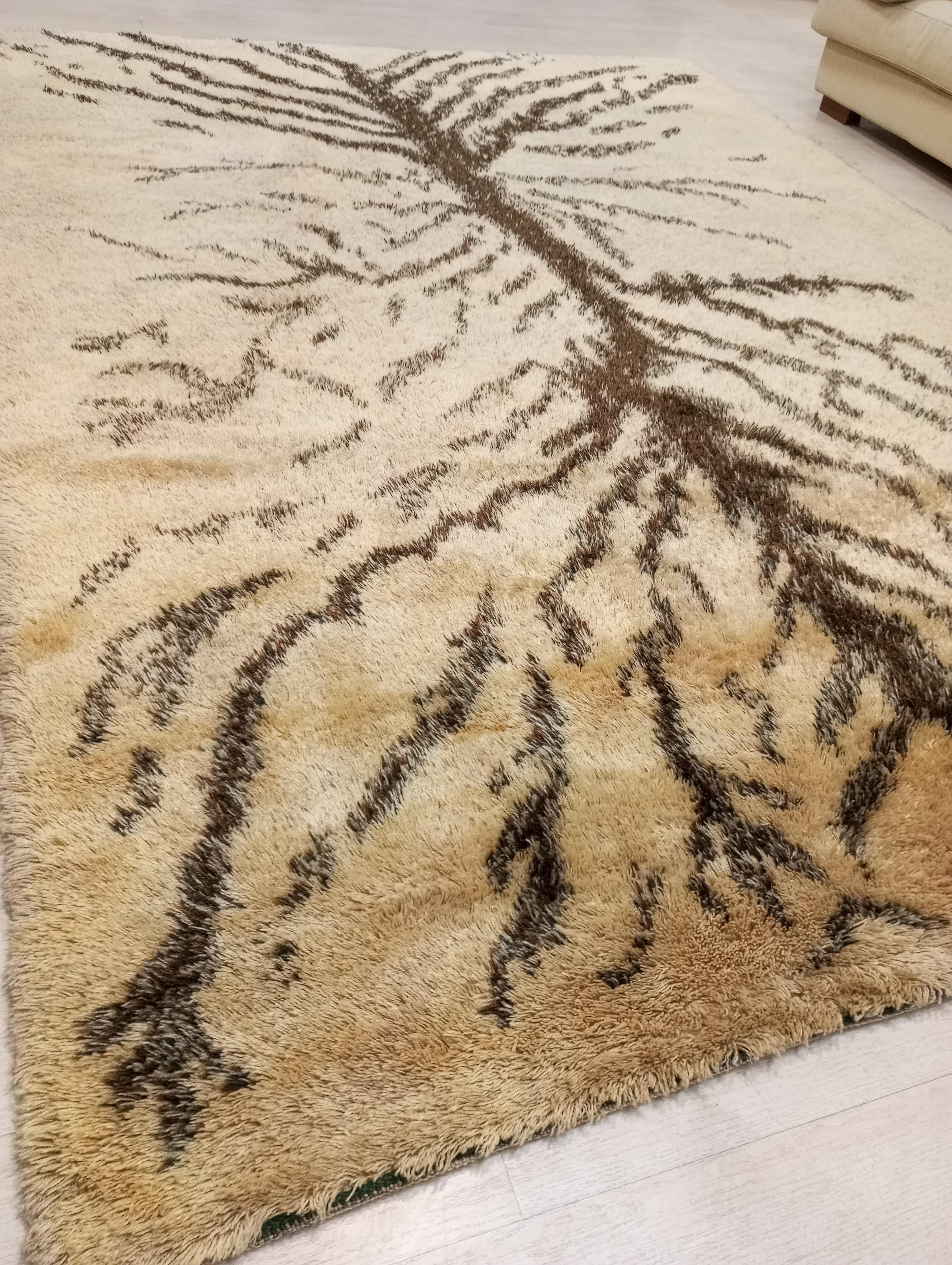 Italian Vintage Jungle series wool rug from Italy For Sale