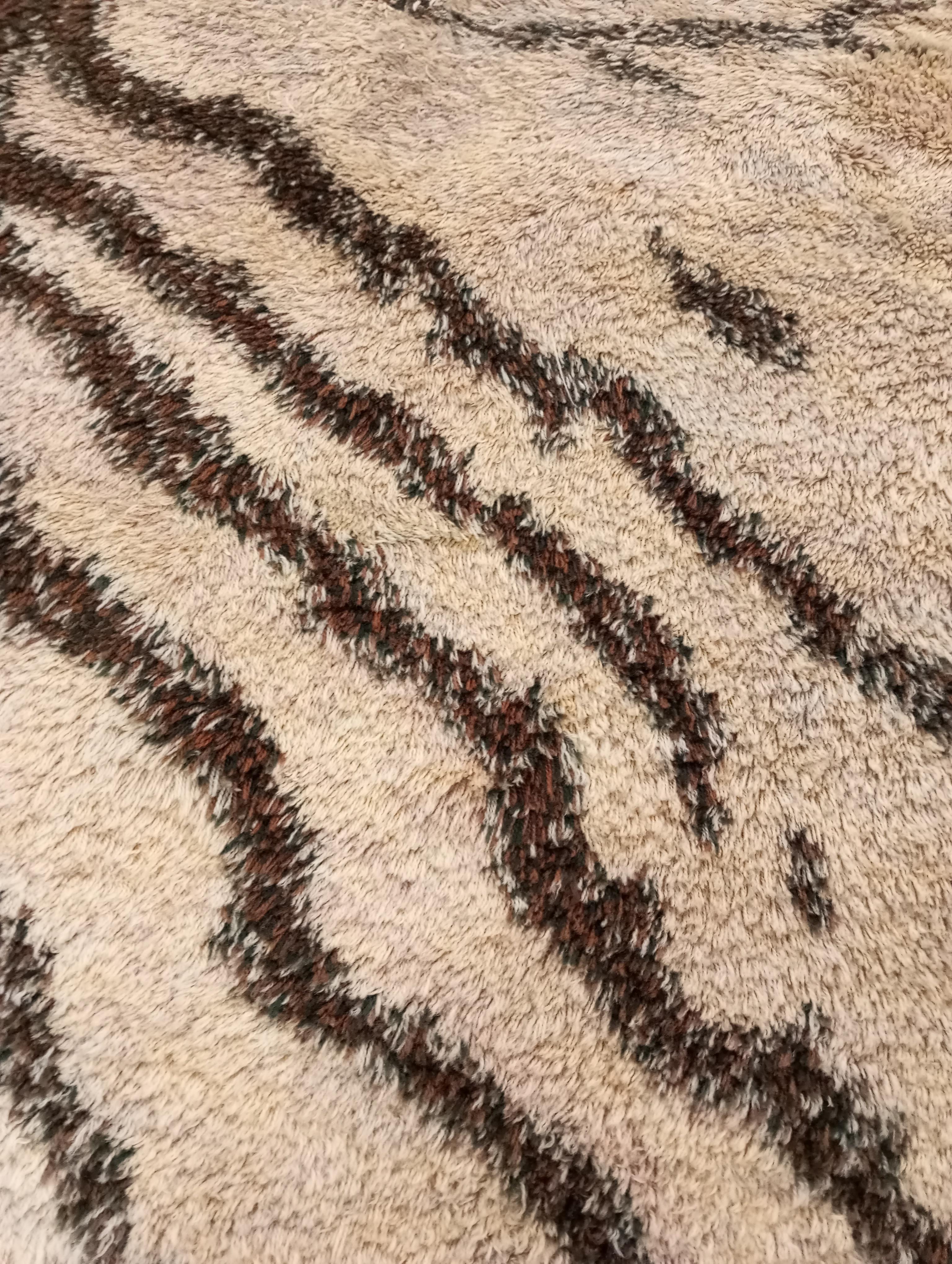 Hand-Knotted Vintage Jungle series wool rug from Italy For Sale