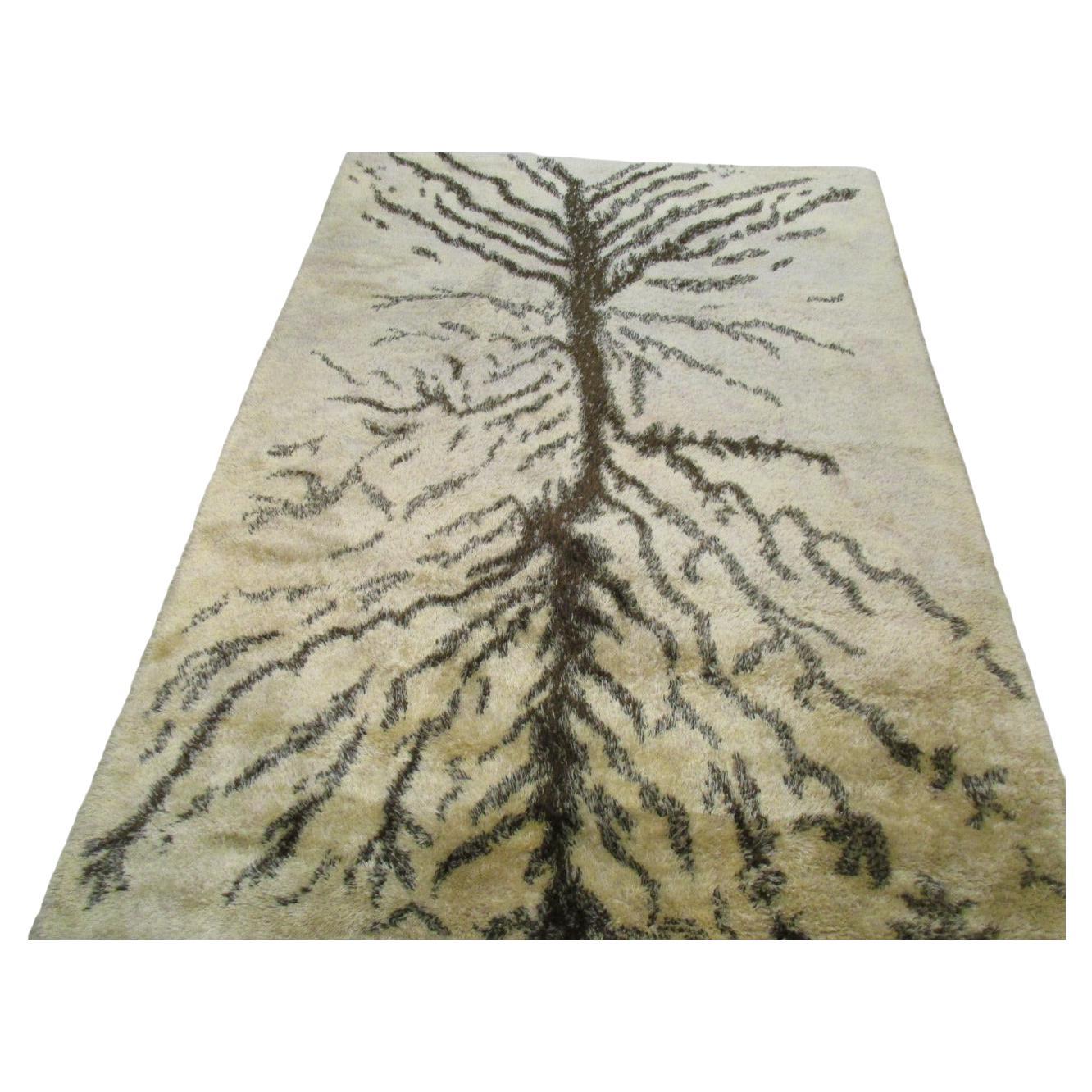 Vintage Jungle series wool rug from Italy  For Sale