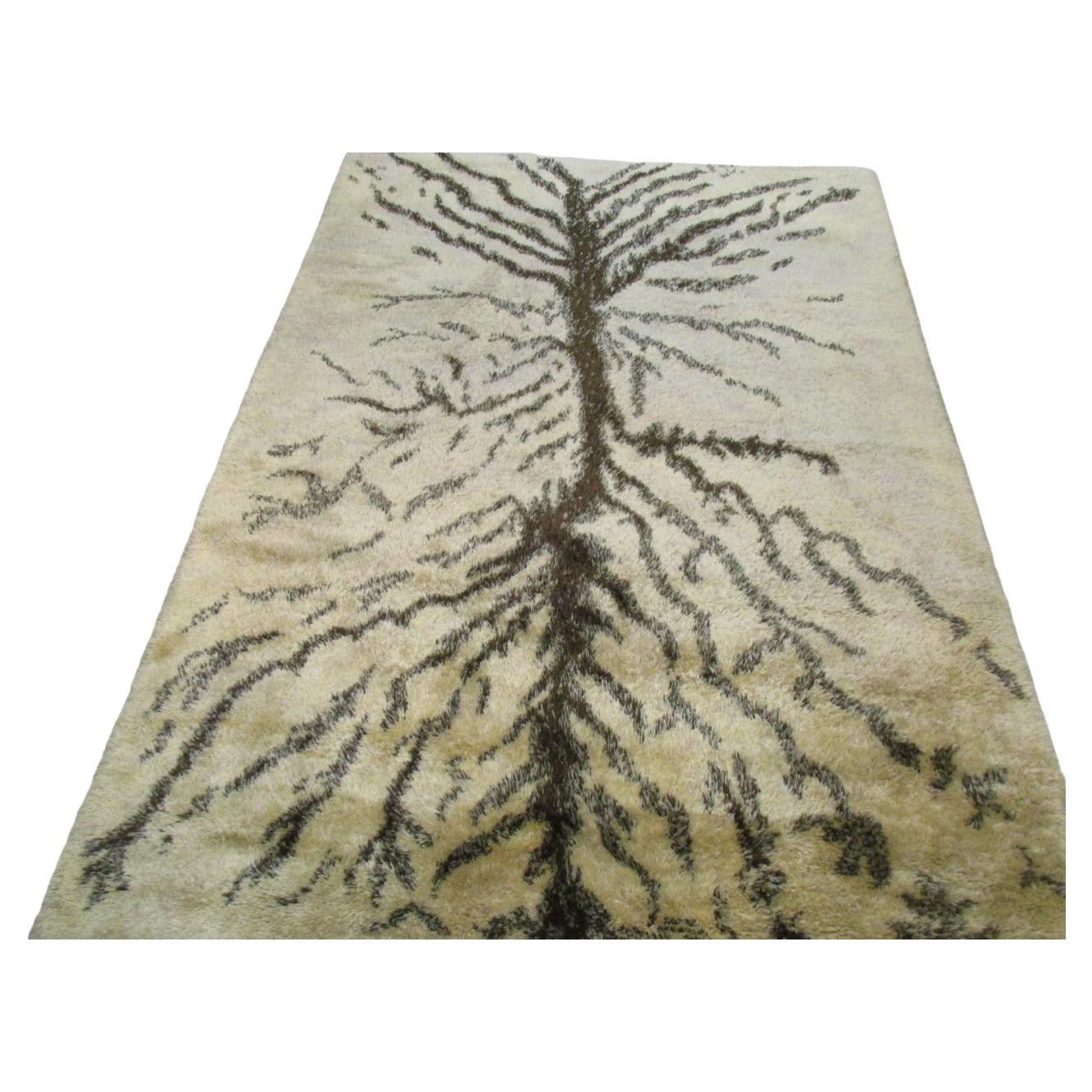 Vintage Jungle series wool rug from Italy For Sale