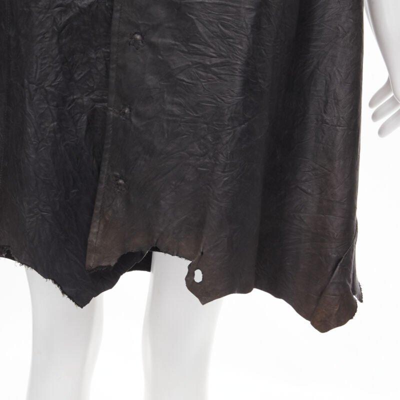 vintage JUNYA WATANABE 1992 black cow hide leather distressed raw cut dress M
Reference: CRTI/A00405
Brand: Junya Watanabe
Designer: Junya Watanabe
Collection: 1992
Material: Leather
Color: Black
Pattern: Solid
Closure: Snap Buttons
Extra Details:
