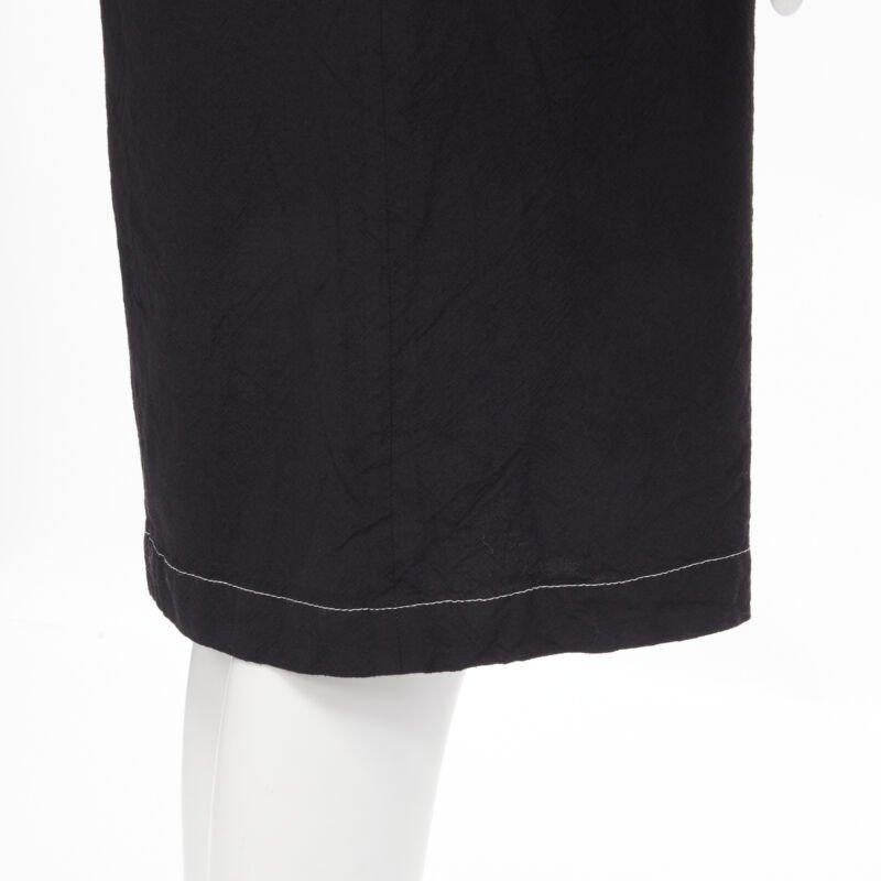 vintage JUNYA WATANABE 1994 lana negra hombro acolchado capa abrigo vestido S en venta 5
