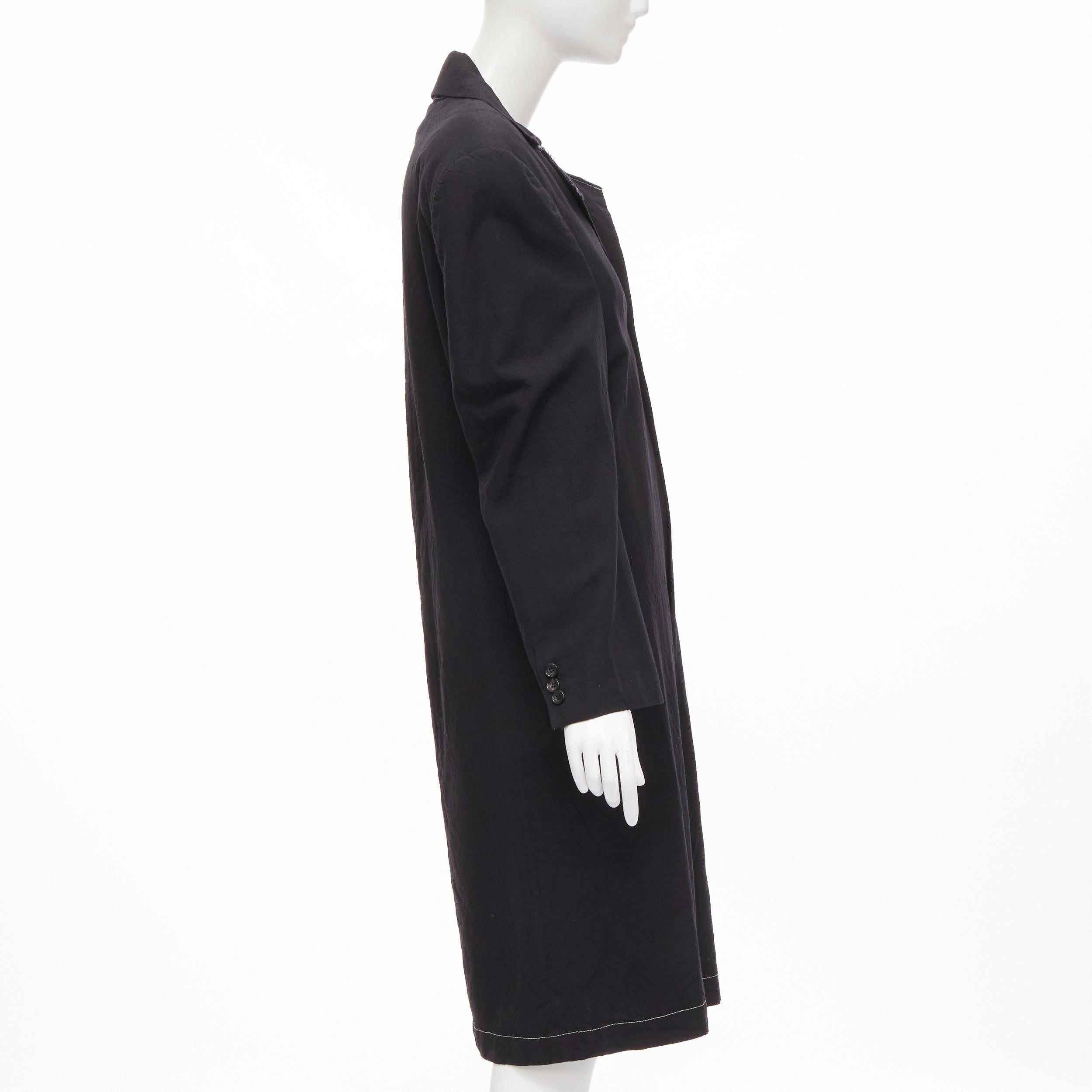 Women's vintage JUNYA WATANABE 1994 black wool shoulder padded layered coat dress S For Sale