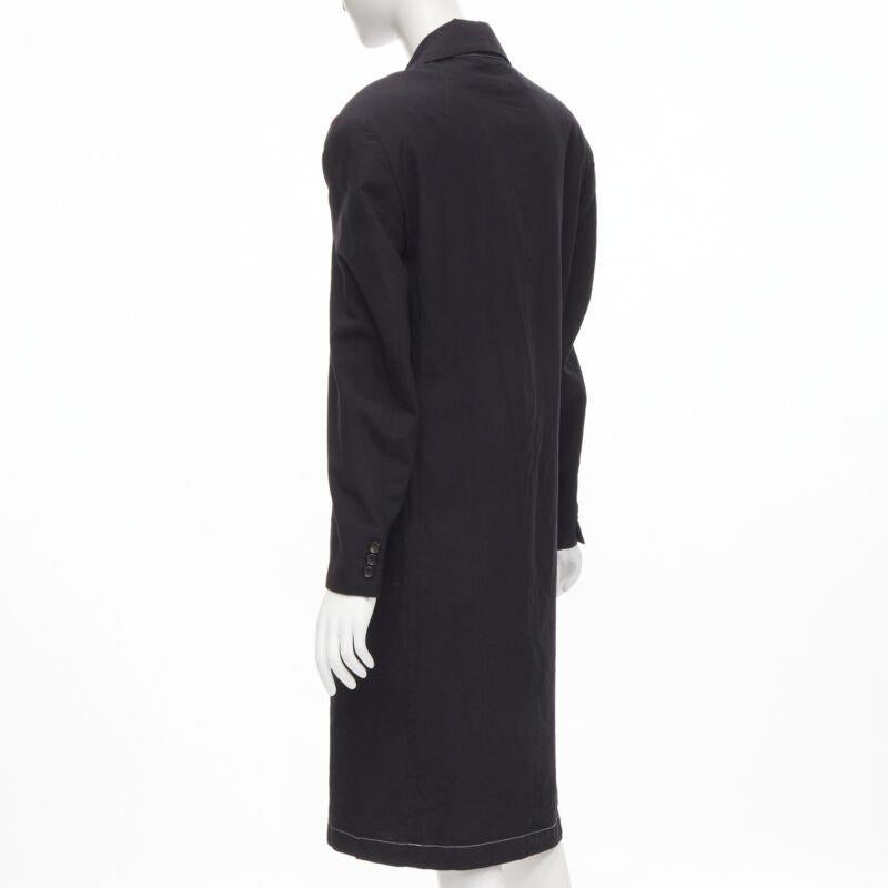 vintage JUNYA WATANABE 1994 lana negra hombro acolchado capa abrigo vestido S en venta 2