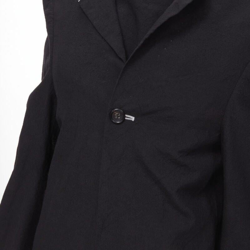 vintage JUNYA WATANABE 1994 lana negra hombro acolchado capa abrigo vestido S en venta 3